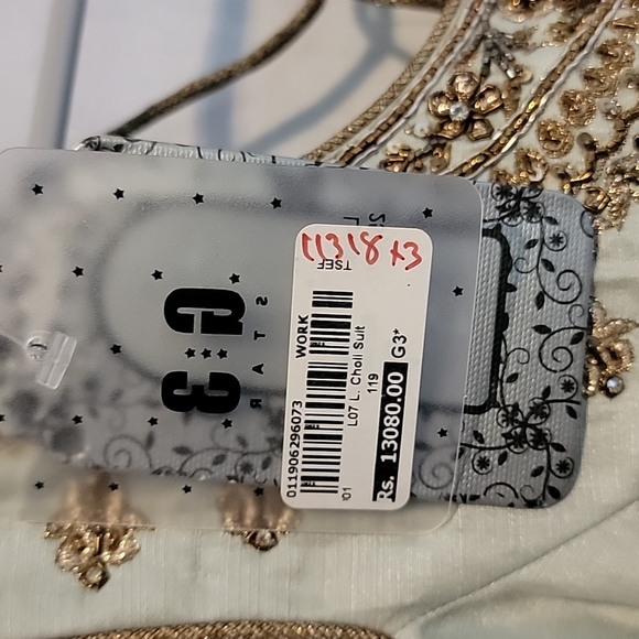 Light Green Tank with embellished gold trim - Picture 7 of 9